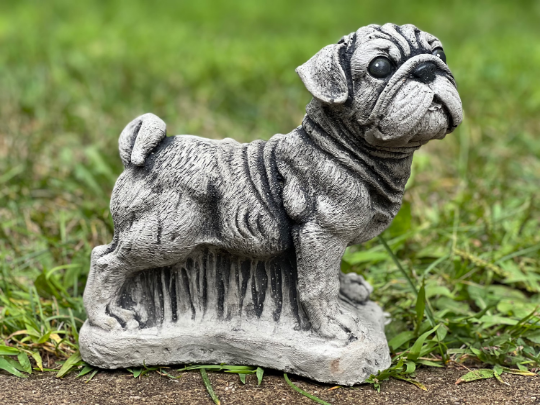 Standing pug on basement figure