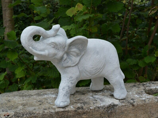 African elephant trunk up figurine