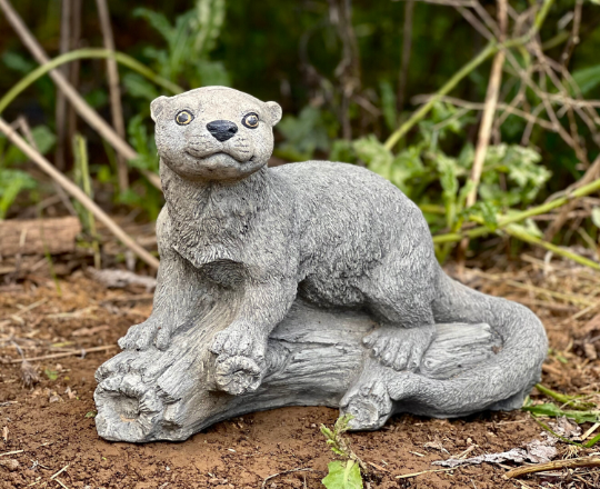 Otter concrete figurine