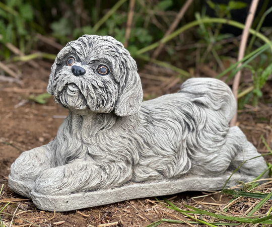 Laying Shih Tzu Statue for home and garden