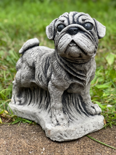 Standing pug on basement figure