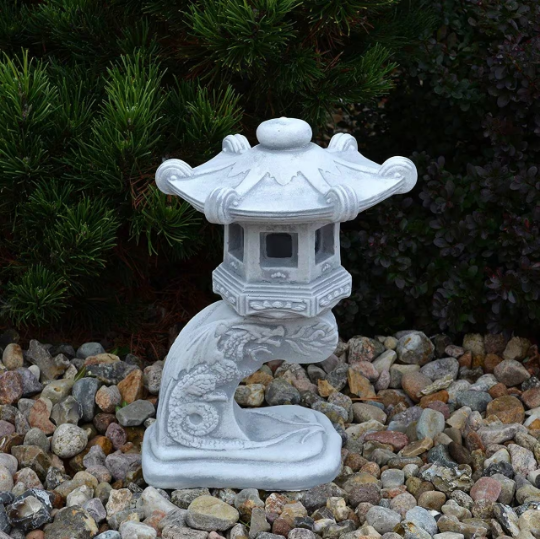 Concrete pagoda figurine