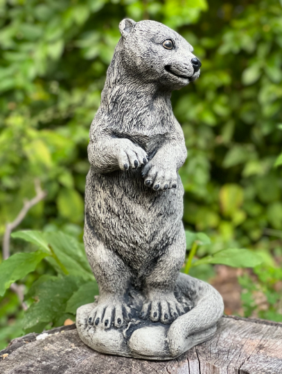 Otter animal figurine Backyard decor Concrete Outdoor sculpture