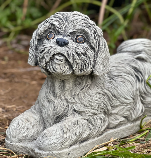 Laying Shih Tzu Statue for home and garden