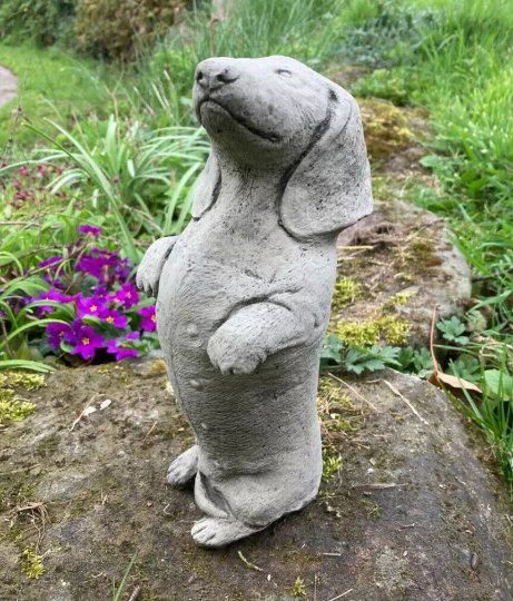 Concrete Dachshund dog figurine