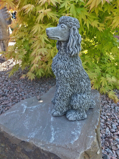 Sitting Poodle dog statue