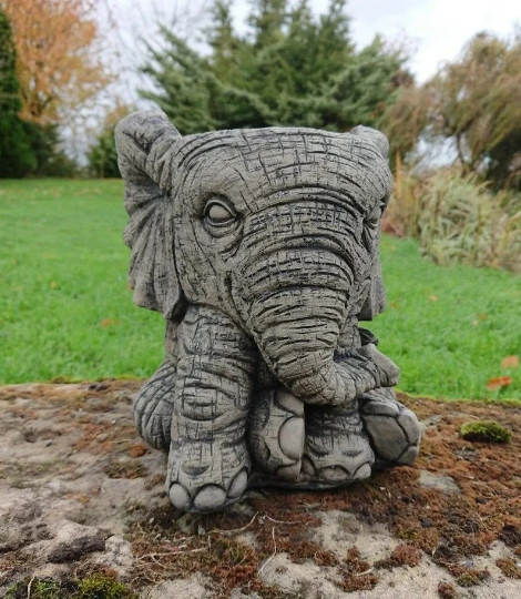 Elephant planter statue