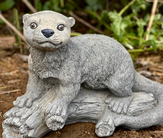 Otter concrete figurine