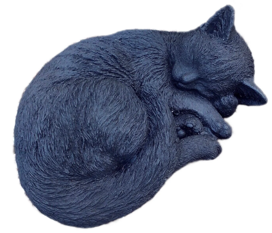 Laying black cat figure