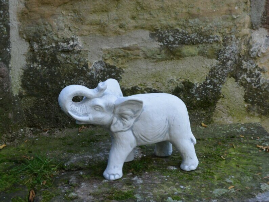 African elephant trunk up figurine