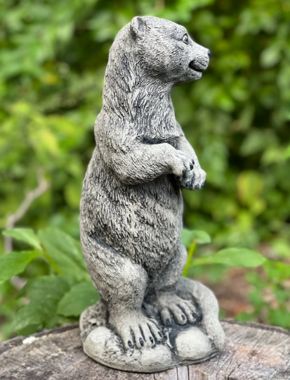 Otter animal figurine Backyard decor Concrete Outdoor sculpture