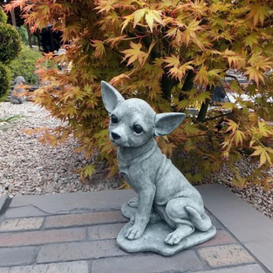 Realistic Chihuahua dog statue