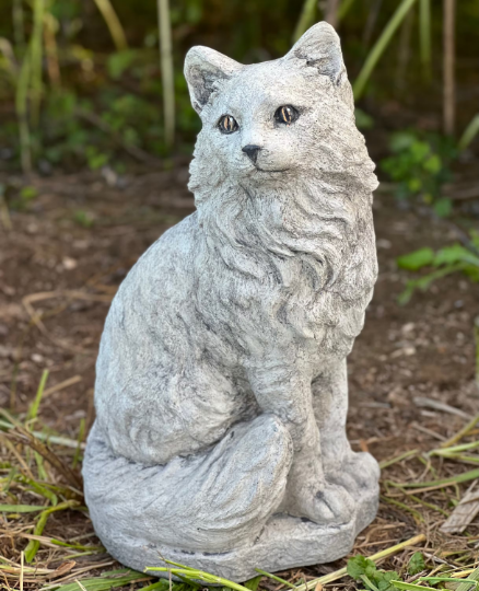 Sitting cat concrete figure