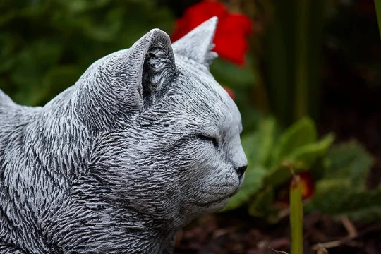 Cat sleeping concrete statue