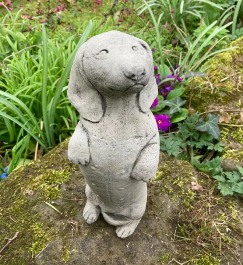 Concrete Dachshund dog figurine