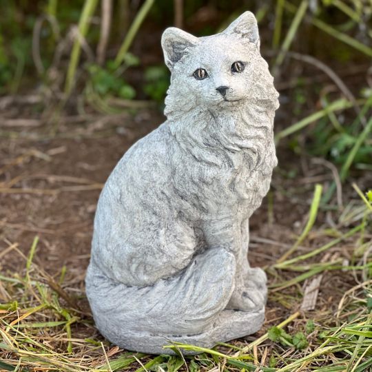 Sitting cat concrete figure