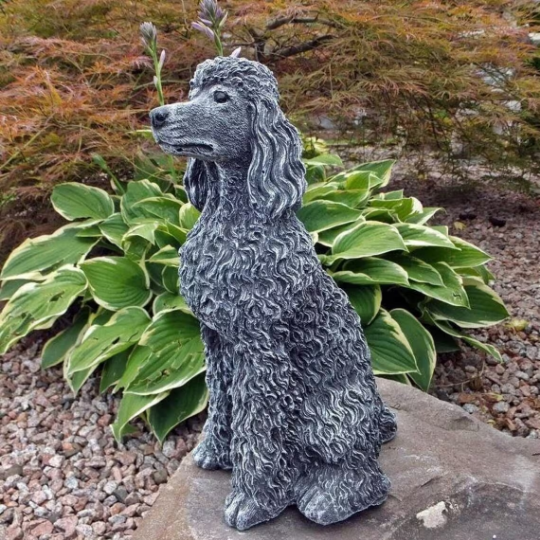 Sitting Poodle dog statue