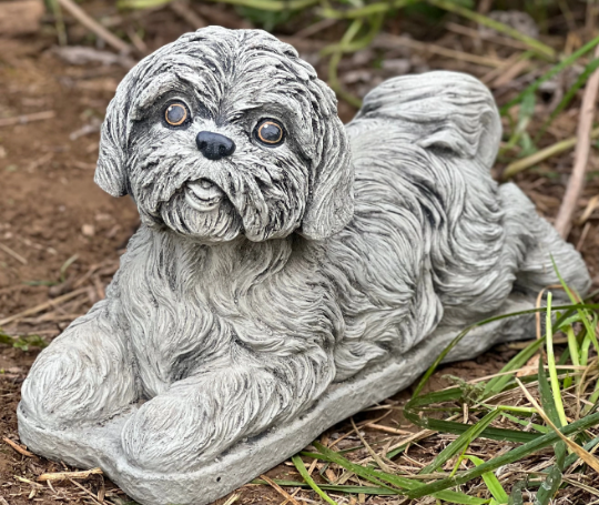 Laying Shih Tzu Statue for home and garden