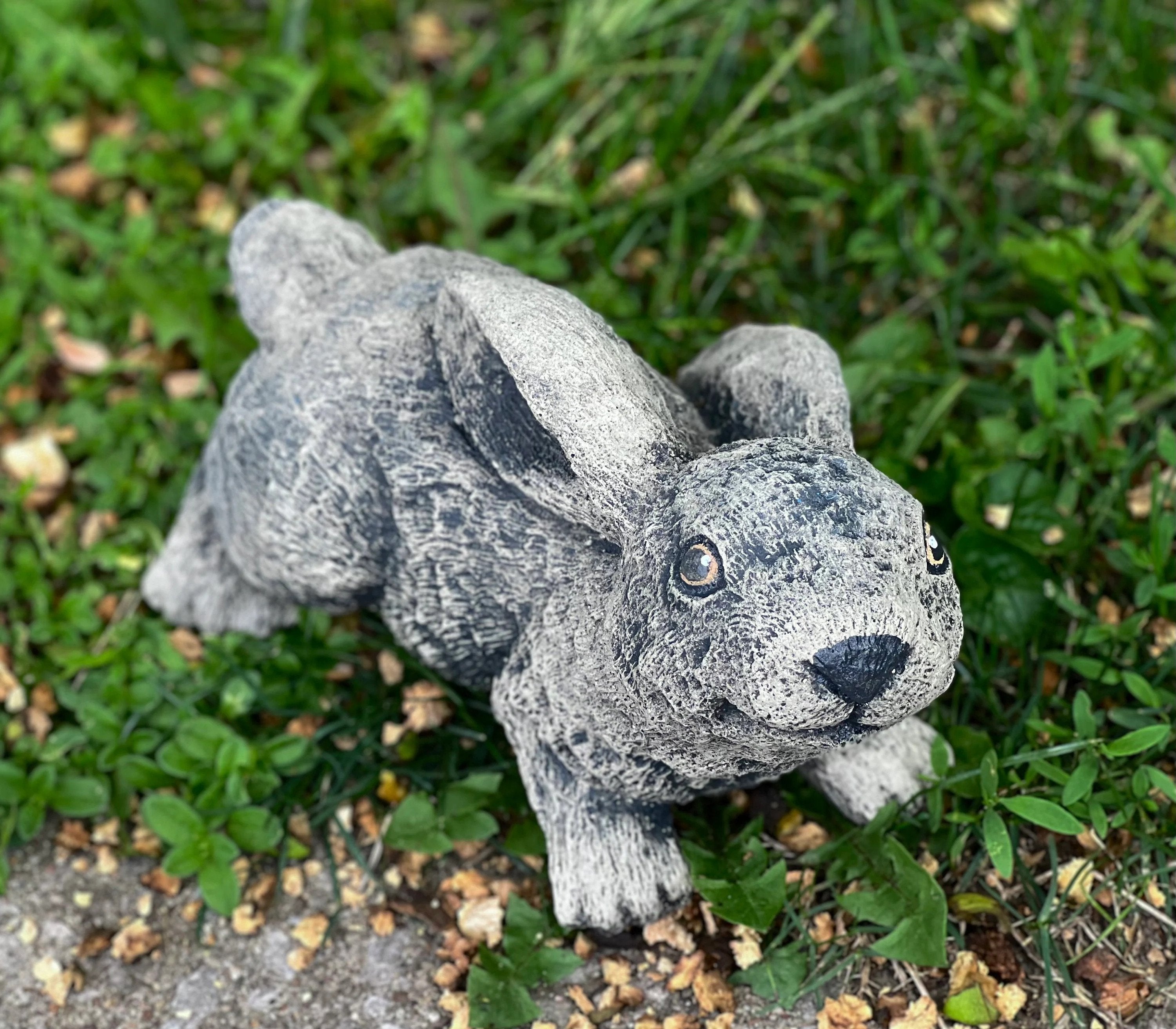 Concrete rabbit statue Detailed wild rabbit figure Outdoor or indoor ...