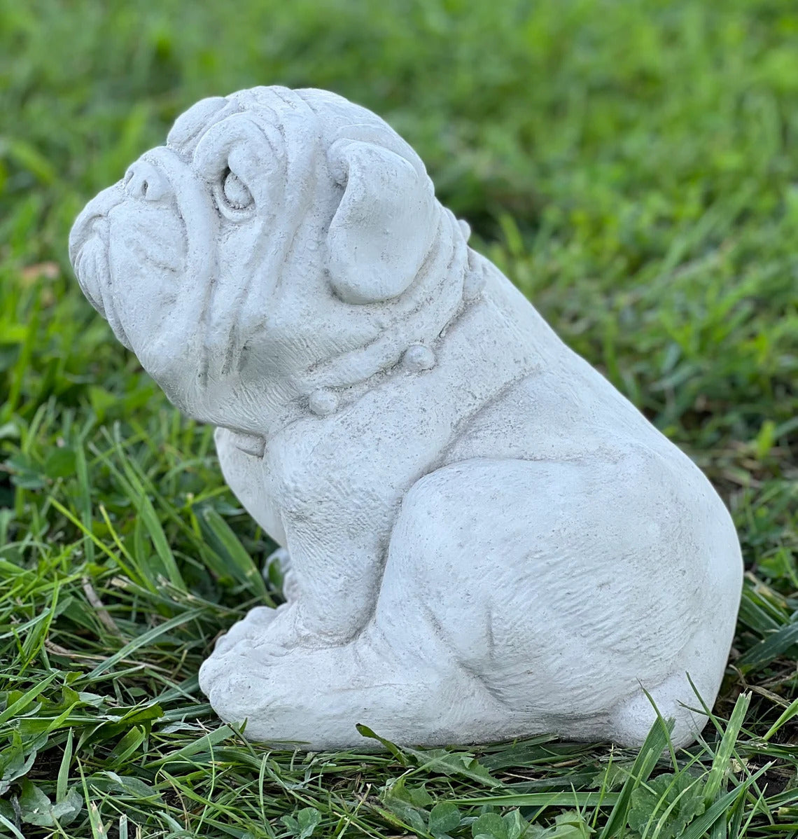 Stone Bulldog statue