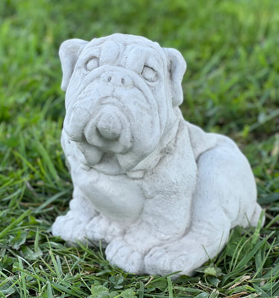 Stone Bulldog statue