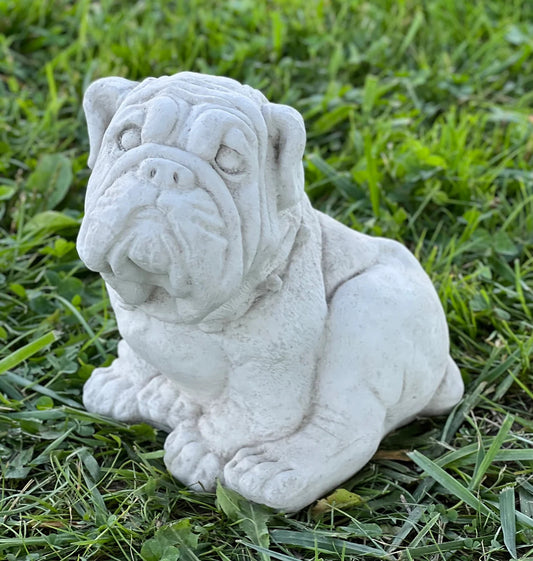 Stone Bulldog statue