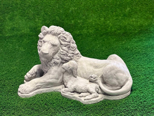 Lion and sheep statue