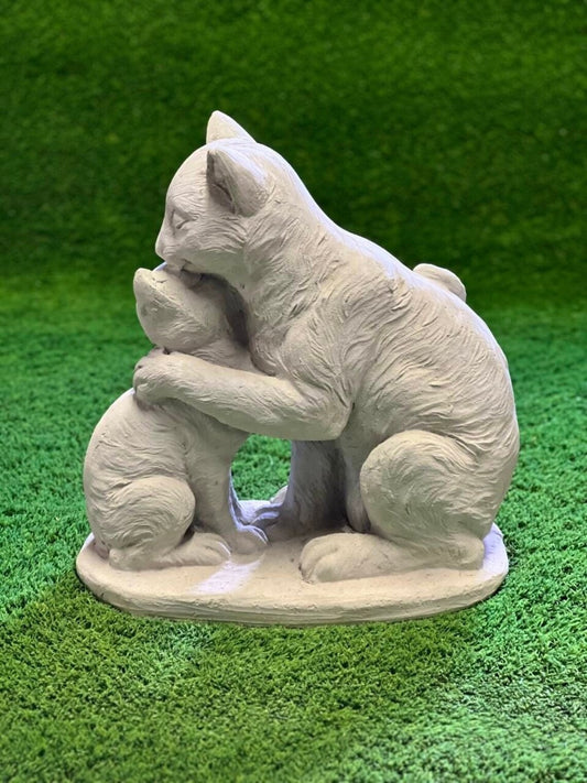 Two concrete cats statue