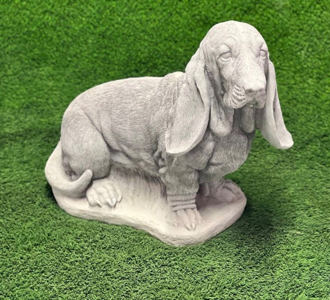 Basset dog statue