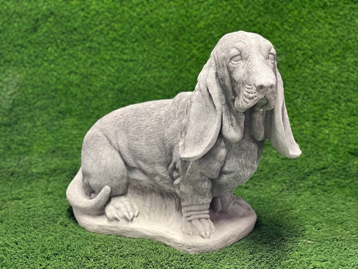 Basset dog statue