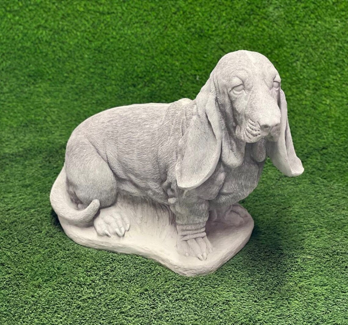 Basset dog statue