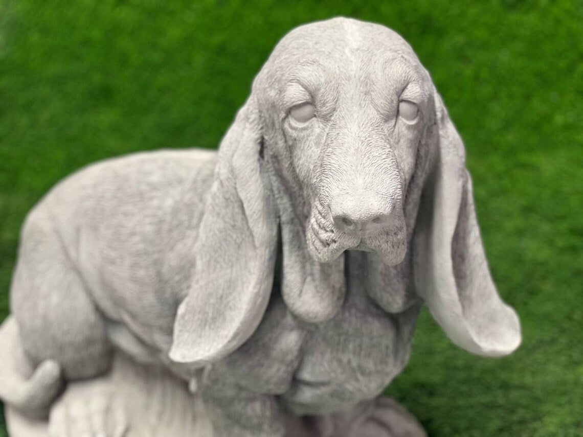 Basset dog statue