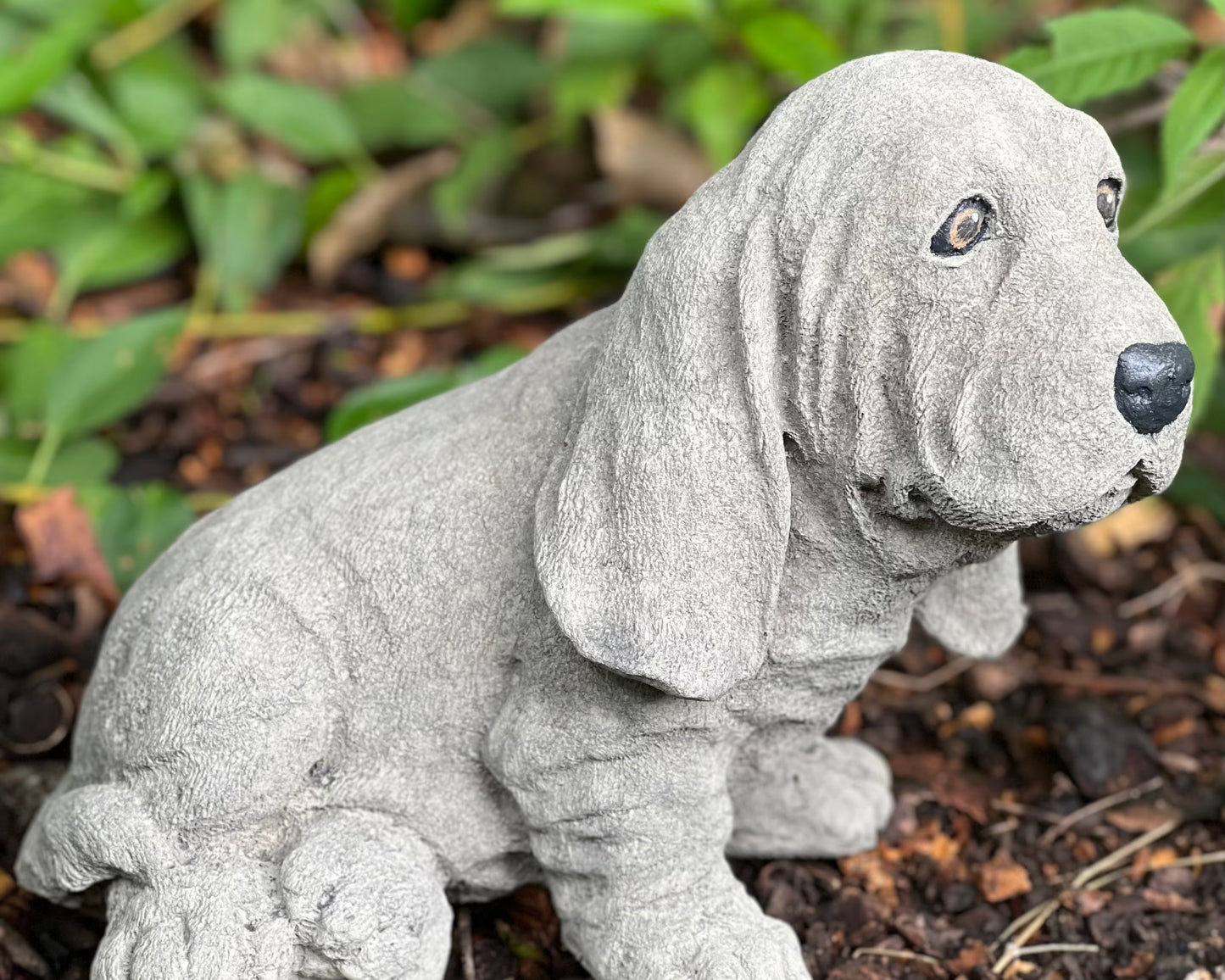 Sitting Basset dog statue