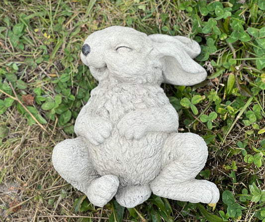 Giggling Laying on Back Rabbit Figure