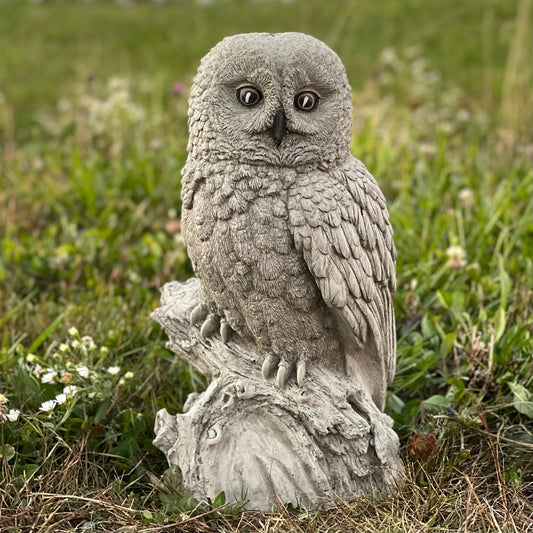 Gray owl statue